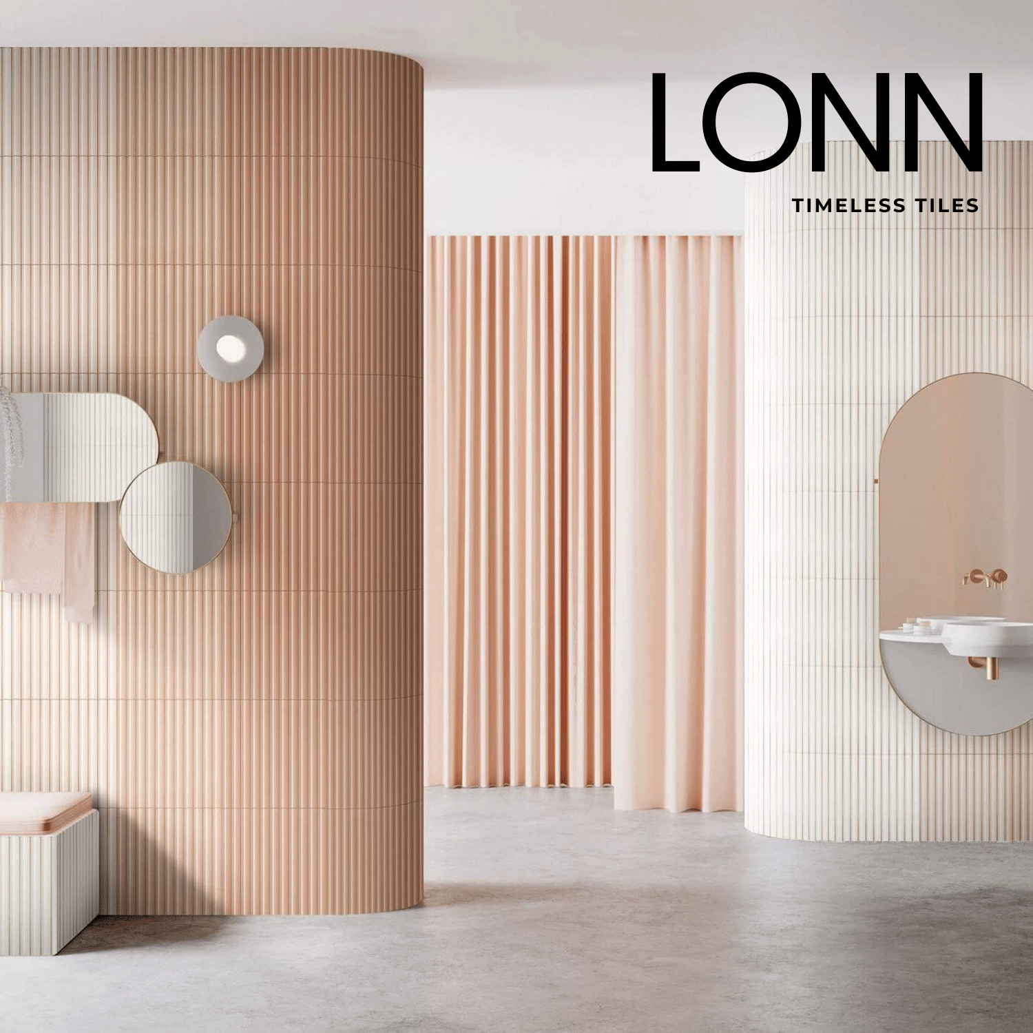 โมเสค TIMELESS TILES รุ่น LONN 29X30 ซม. สีเบจน้ำตาล BOLD BEIGE BROWN โมเสกแท่งทรงโค้งครึ่งวงกลม_3